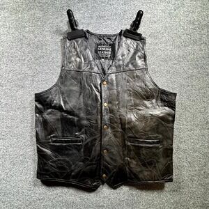 VTG Maxam Italian Mosaic Genuine Leather Biker Vest Mens 2X Patchwork Lambskin